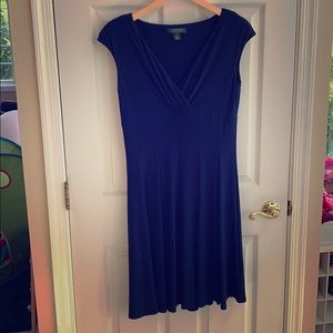 Beautiful deep blue short sleeve Lauren dress